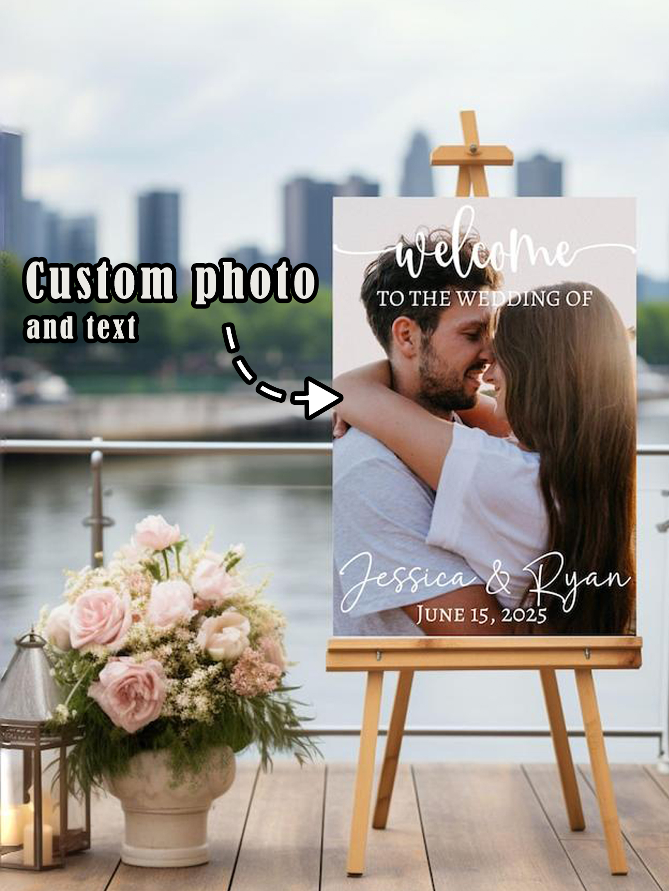 Custom Photo Wedding Welcome Sign